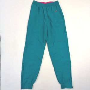 Vintage Prince‎ Cross-Sport Teal Nylon Track Pants Pink Trim 90s Retro Mens L